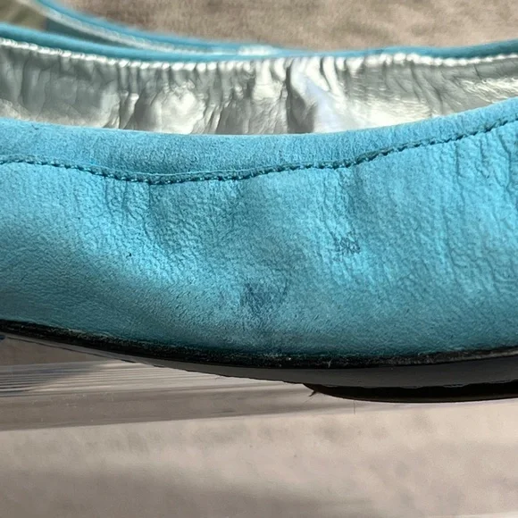 Maria Shariapova Cole Haan Nike Air Corset Lace Up Teal Ballet Flats 10B Preppy - Picture 8 of 12